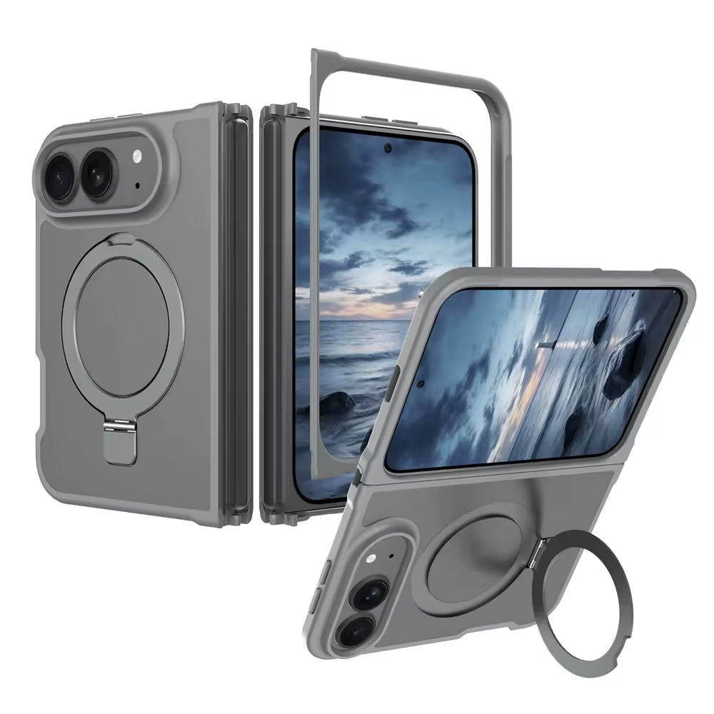 Magnetic MagSafe Case with Ring Kickstand for iPhone Duo