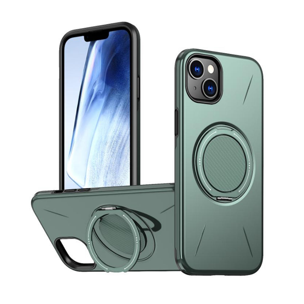 Magnetic MagSafe Ring Case with Rotating Kickstand for iPhone 15