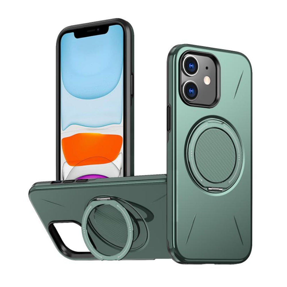 Magnetic MagSafe Ring Case with Rotating Kickstand for iPhone 11 / XR