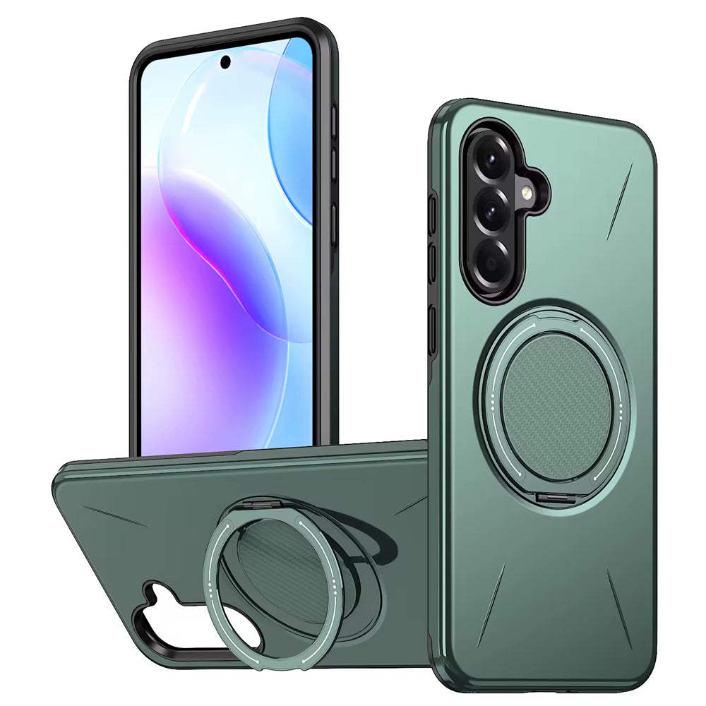 Magnetic MagSafe Ring Case with Rotating Kickstand for Samsung Galaxy S25 FE