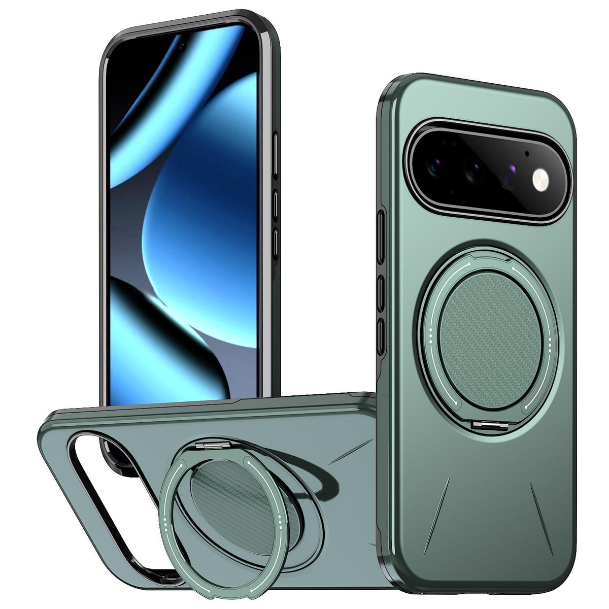 Magnetic MagSafe Ring Case with Rotating Kickstand for Google Pixel 11 Pro XL / Pixel 10 Pro XL