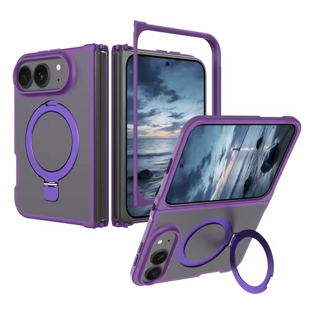 Magnetic MagSafe Case with Ring Kickstand for iPhone Duo