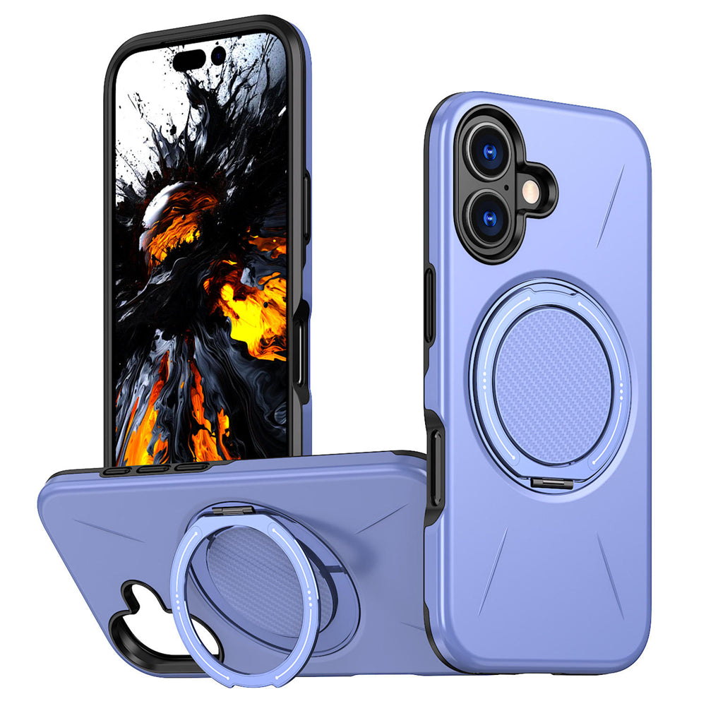 Magnetic MagSafe Ring Case with Rotating Kickstand for iPhone 17