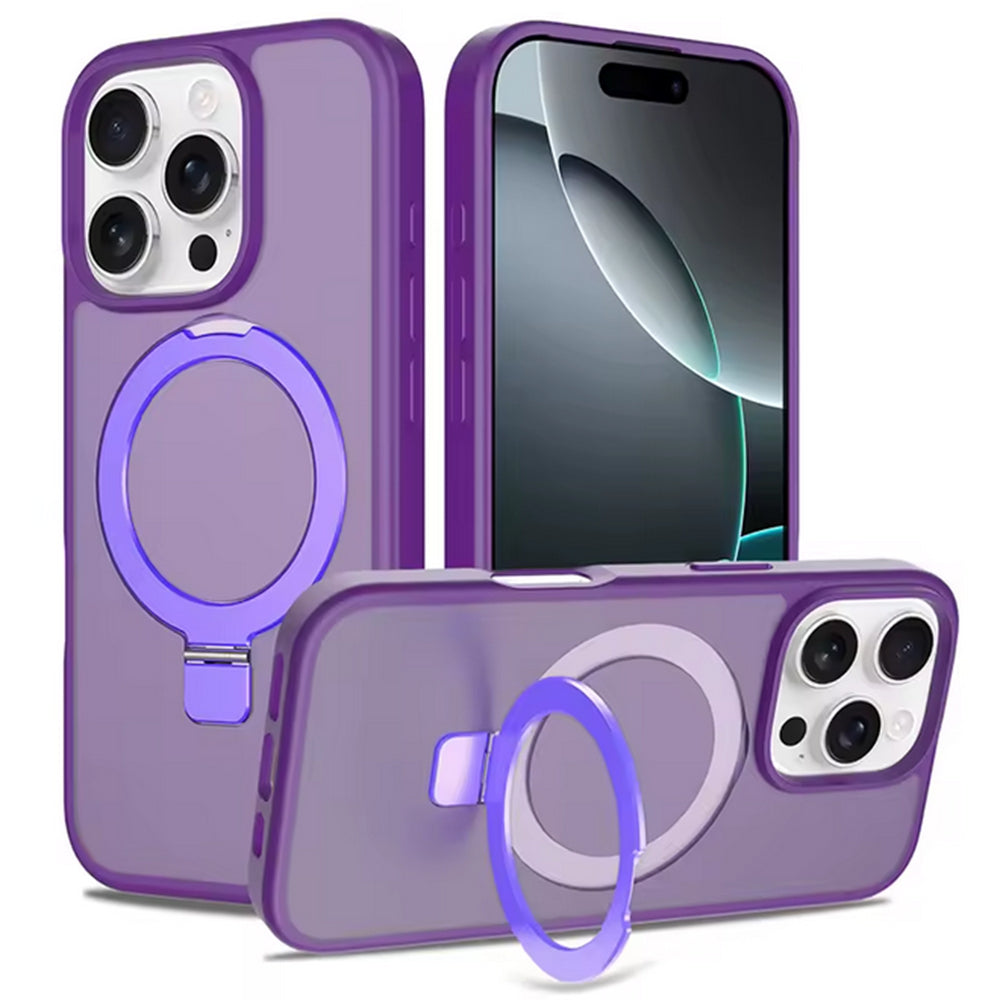 Magnetic MagSafe Case with Ring Kickstand for iPhone 15 Pro