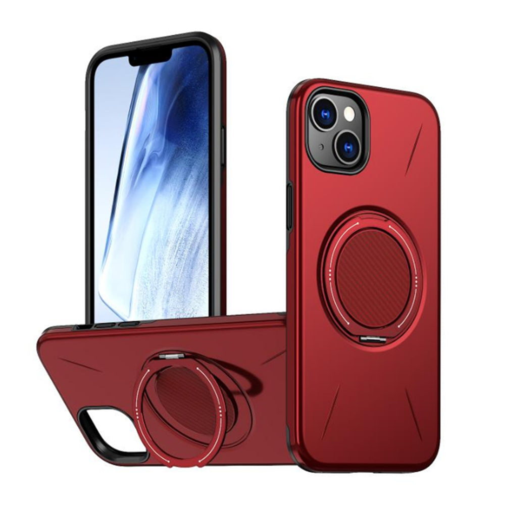 Magnetic MagSafe Ring Case with Rotating Kickstand for iPhone 15