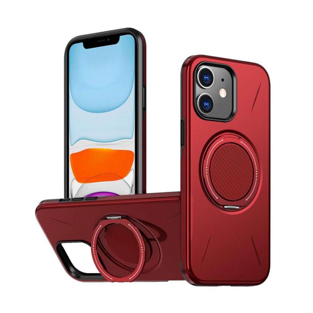 Magnetic MagSafe Ring Case with Rotating Kickstand for iPhone 11 / XR
