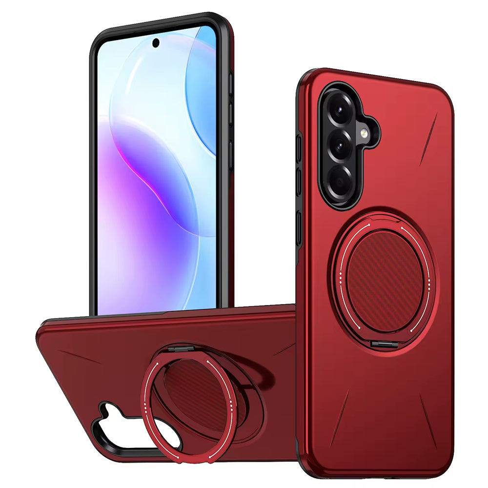 Magnetic MagSafe Ring Case with Rotating Kickstand for Samsung Galaxy S25 FE