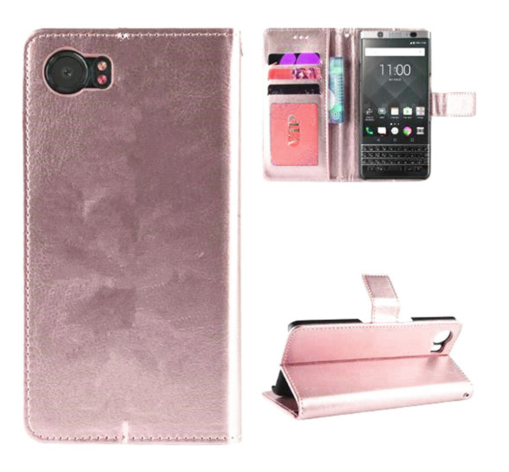 Leather Folio Wallet Case for Blackberry KeyOne Key1