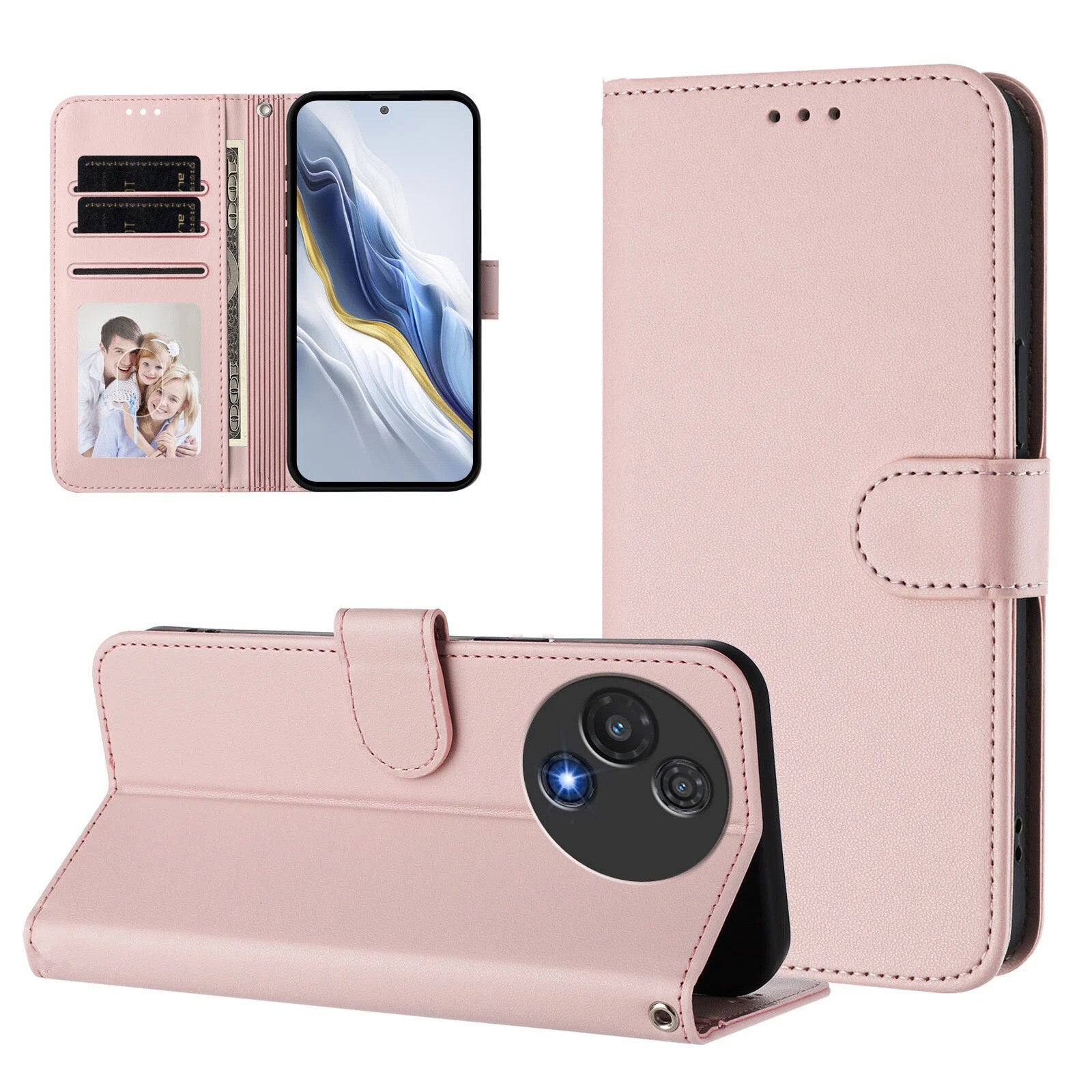 Leather Folio Wallet Case for TCL 60 XE Nxtpaper 5G
