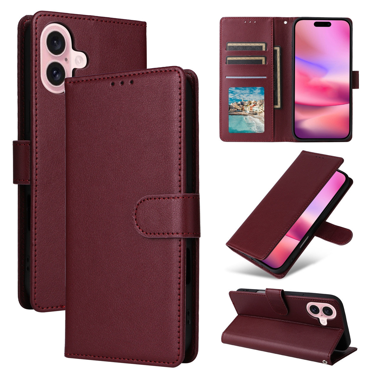 Leather Folio Wallet Case for iPhone 17