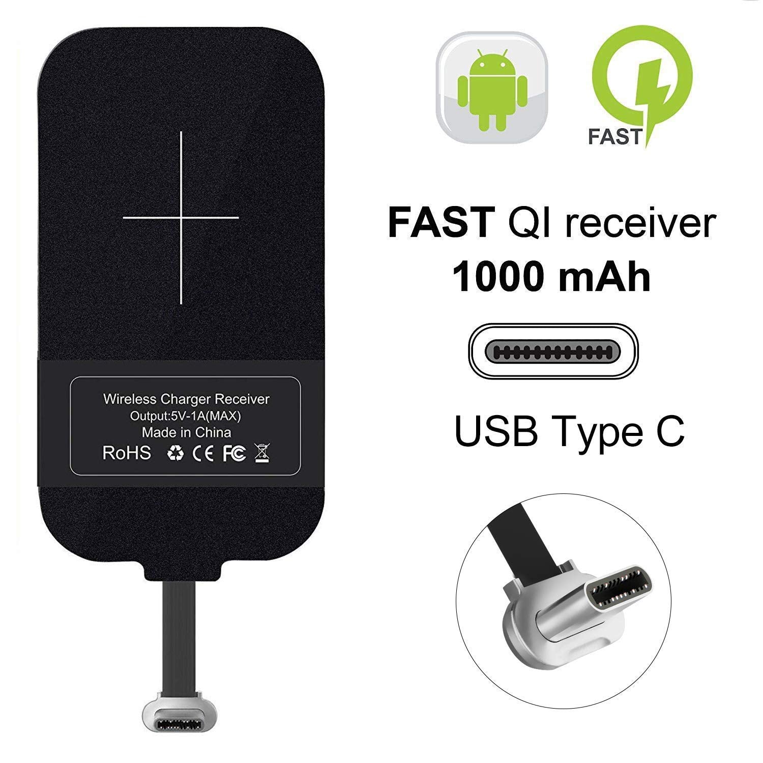 Pad récepteur de charge sans fil Qi (port UBS-C)