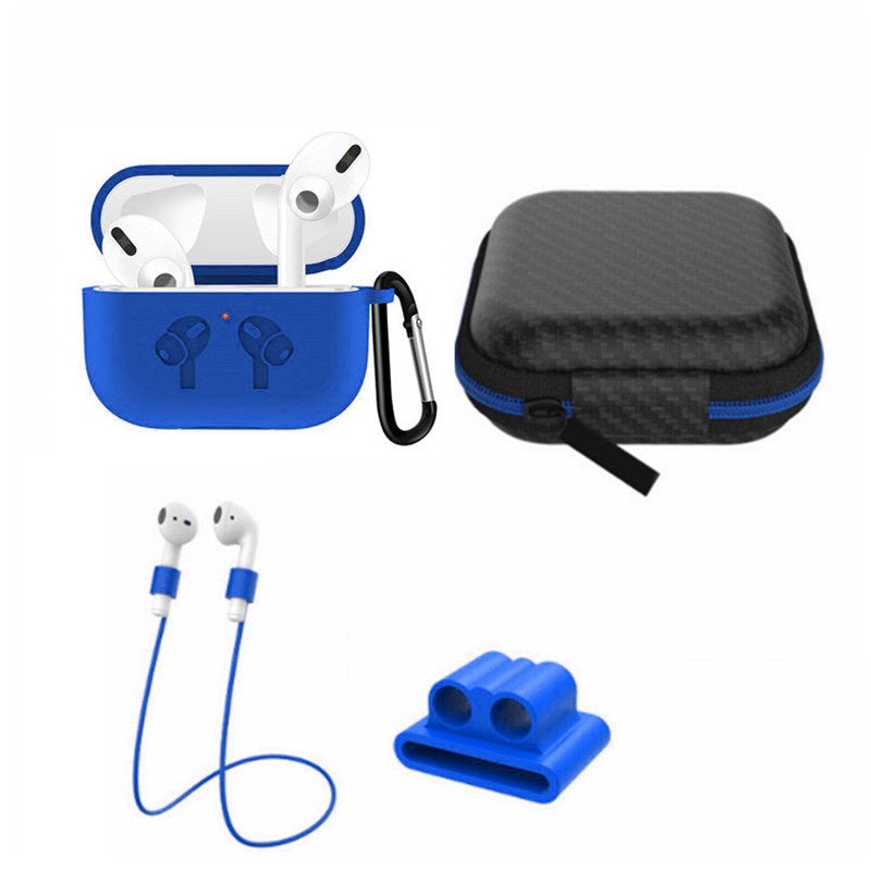 Étui en silicone 5 en 1 avec crochets d'oreille, sangles, clips, embouts, poignées pour AirPods Pro (1ère génération) 