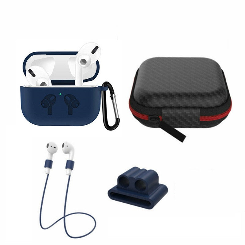 Étui en silicone 5 en 1 avec crochets d'oreille, sangles, clips, embouts, poignées pour AirPods Pro (1ère génération) 