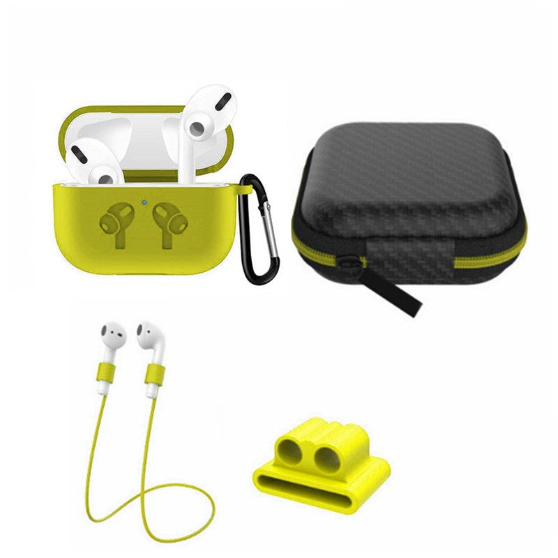 Étui en silicone 5 en 1 avec crochets d'oreille, sangles, clips, embouts, poignées pour AirPods Pro (1ère génération) 
