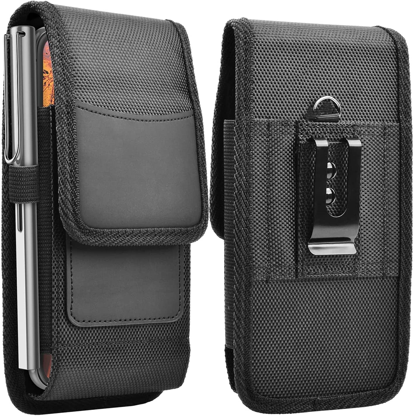 Étui de ceinture en nylon pour téléphone avec clip en métal