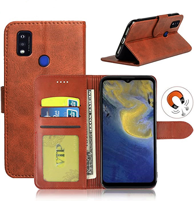 Étui portefeuille en cuir pour ZTE Blade A7P