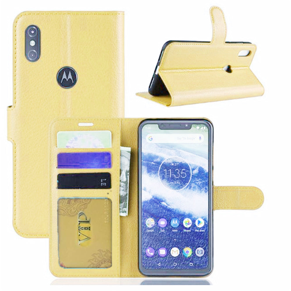 Étui portefeuille folio en cuir pour Motorola Moto One Vision