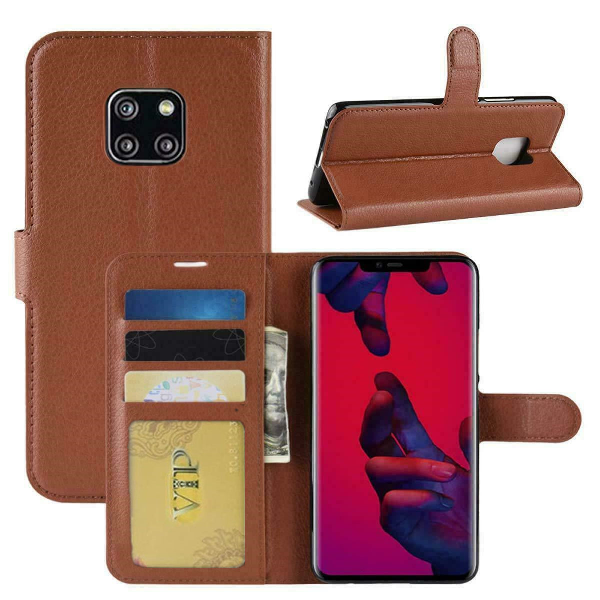 Etui Portefeuille Folio en Cuir pour Huawei Mate 20 Pro