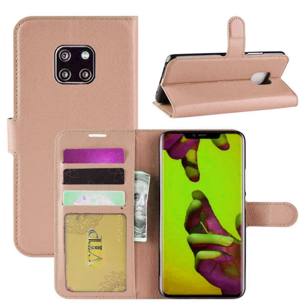 Etui Portefeuille Folio en Cuir pour Huawei Mate 20 Pro