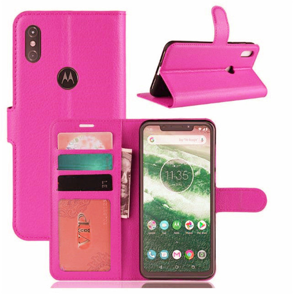Étui portefeuille folio en cuir pour Motorola Moto One Vision