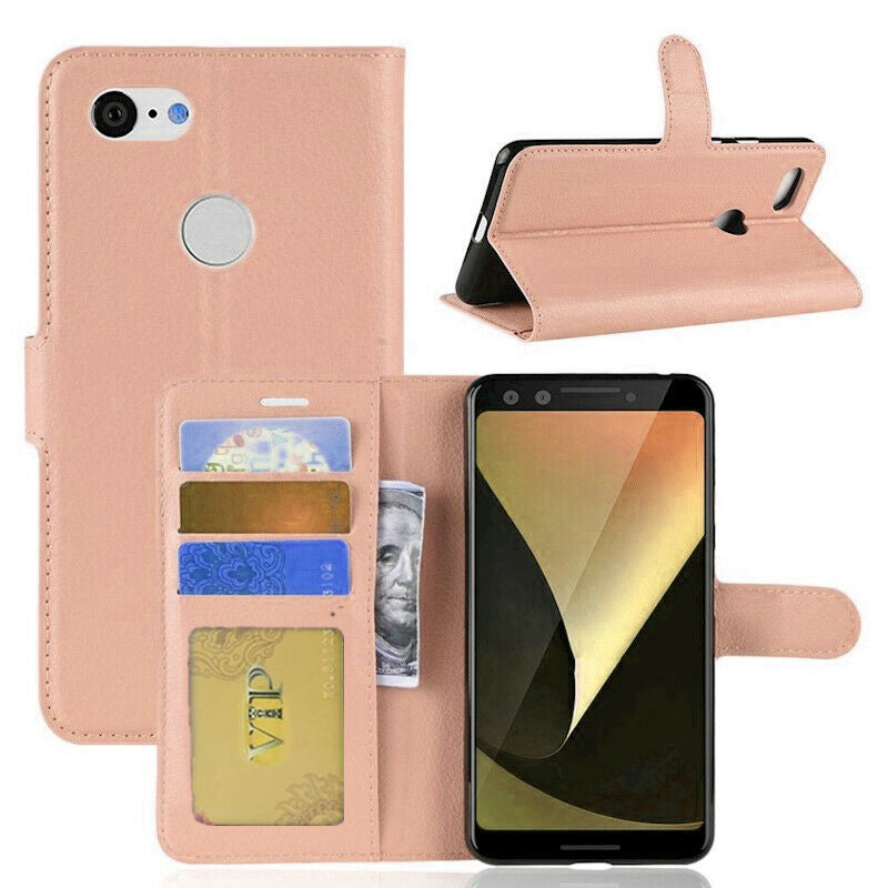 Étui portefeuille en cuir Folio pour Google Pixel 3