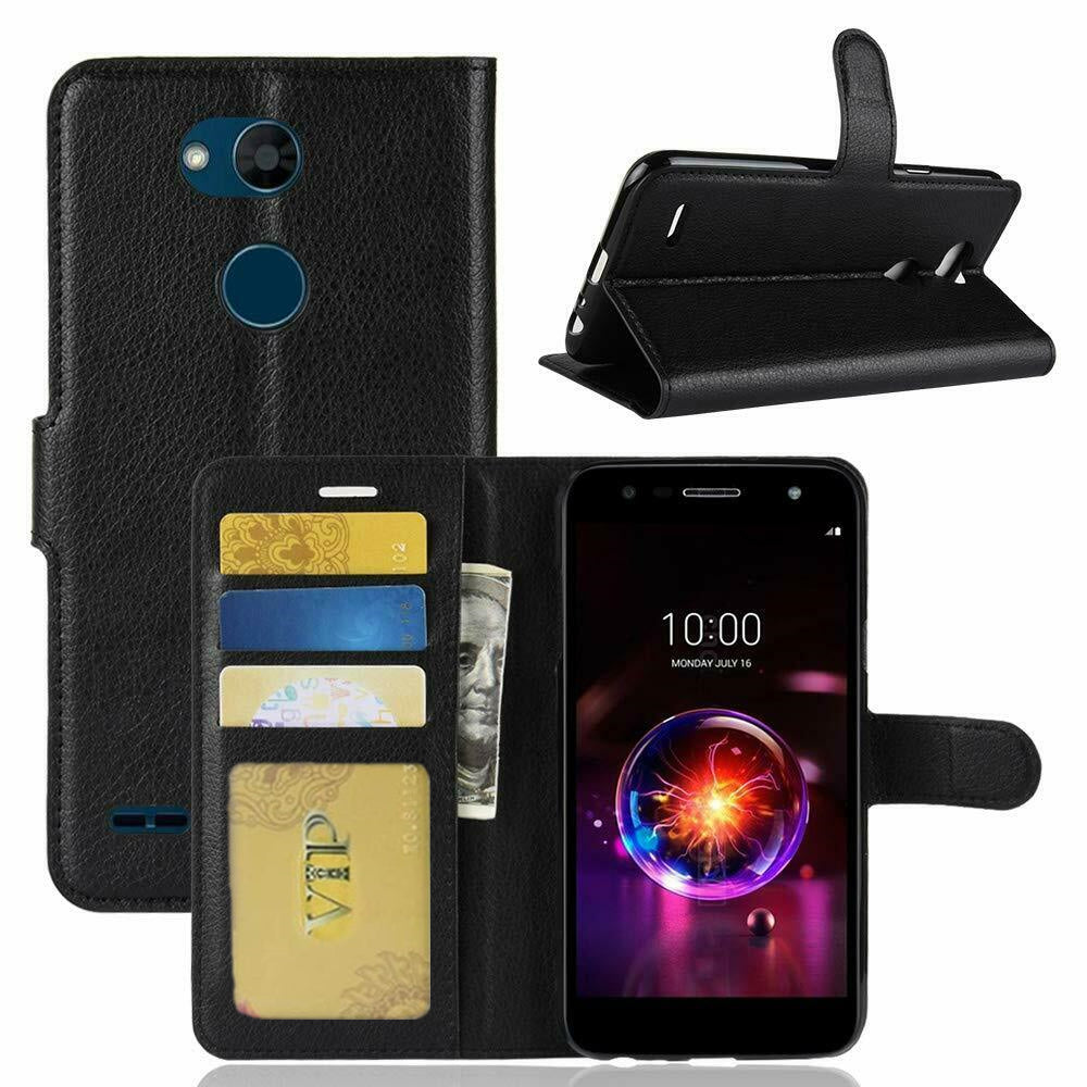 Étui portefeuille en cuir Folio pour LG X Power 3