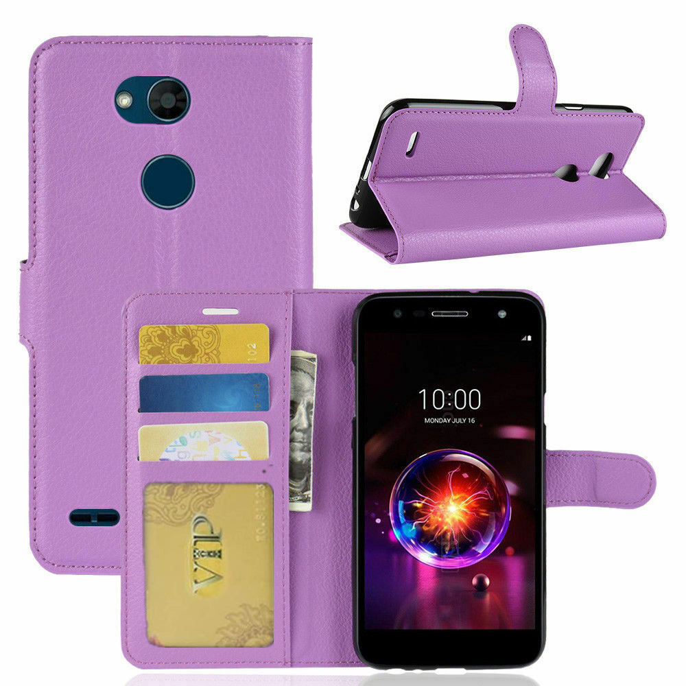 Étui portefeuille en cuir Folio pour LG X Power 3