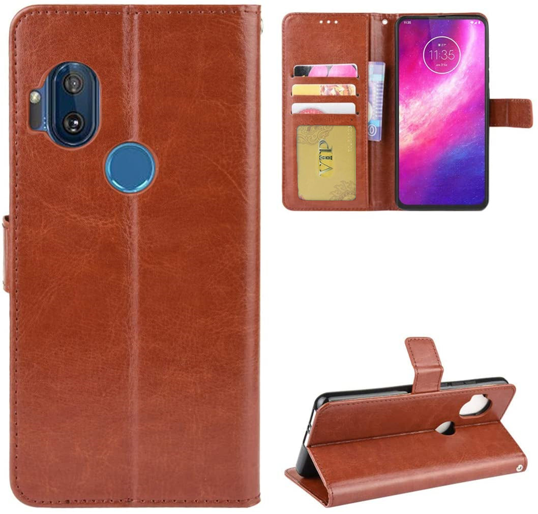 Leather Folio Wallet Case for Motorola Moto One Hyper