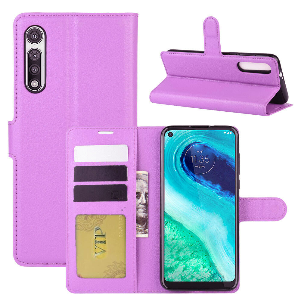 Étui portefeuille en cuir Folio pour Motorola Moto G Fast