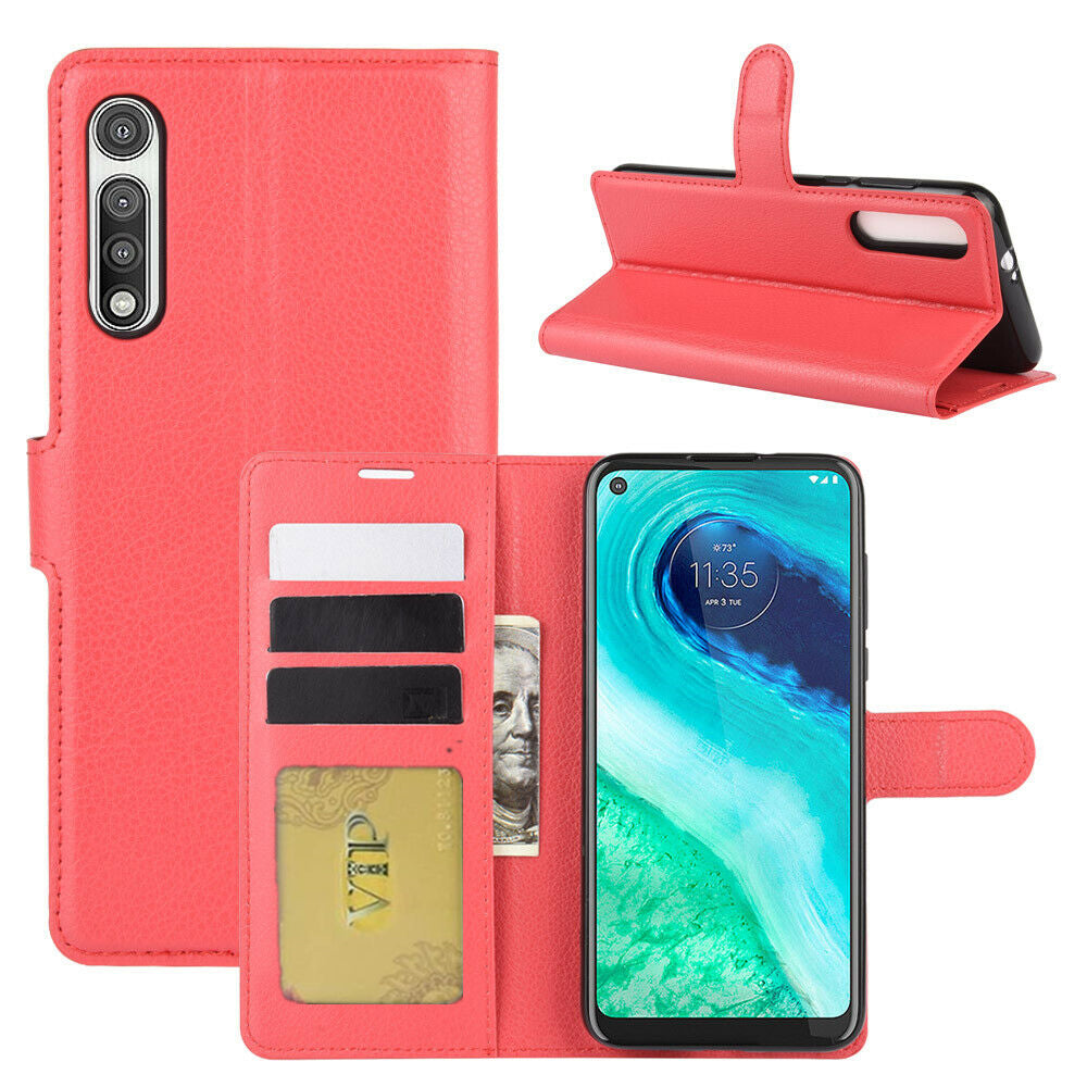 Étui portefeuille en cuir Folio pour Motorola Moto G Fast