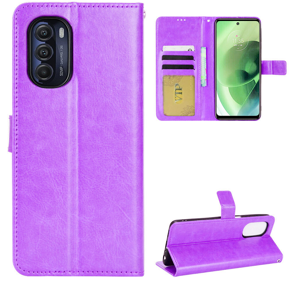 Étui portefeuille folio en cuir pour Motorola Moto Edge (2022)