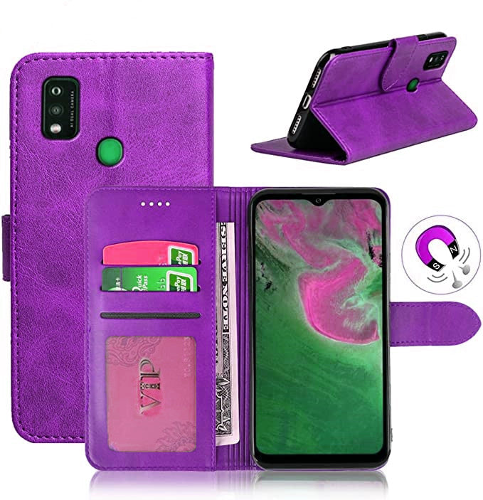 Étui portefeuille en cuir pour ZTE Blade A7P