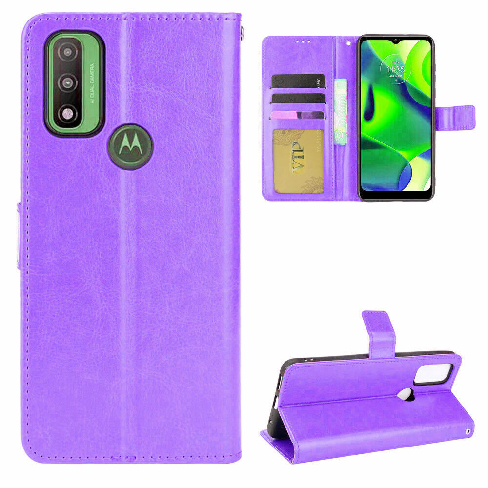Étui portefeuille Folio en cuir pour Motorola Moto G Pure (2021)