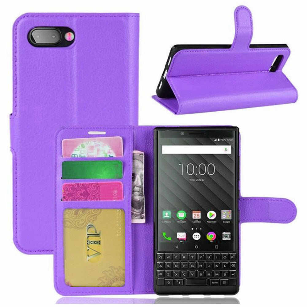 Étui portefeuille en cuir pour Blackberry Key2 KeyTwo