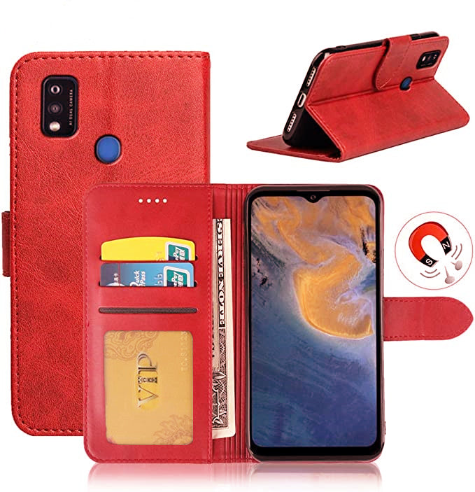 Étui portefeuille en cuir pour ZTE Blade A7P