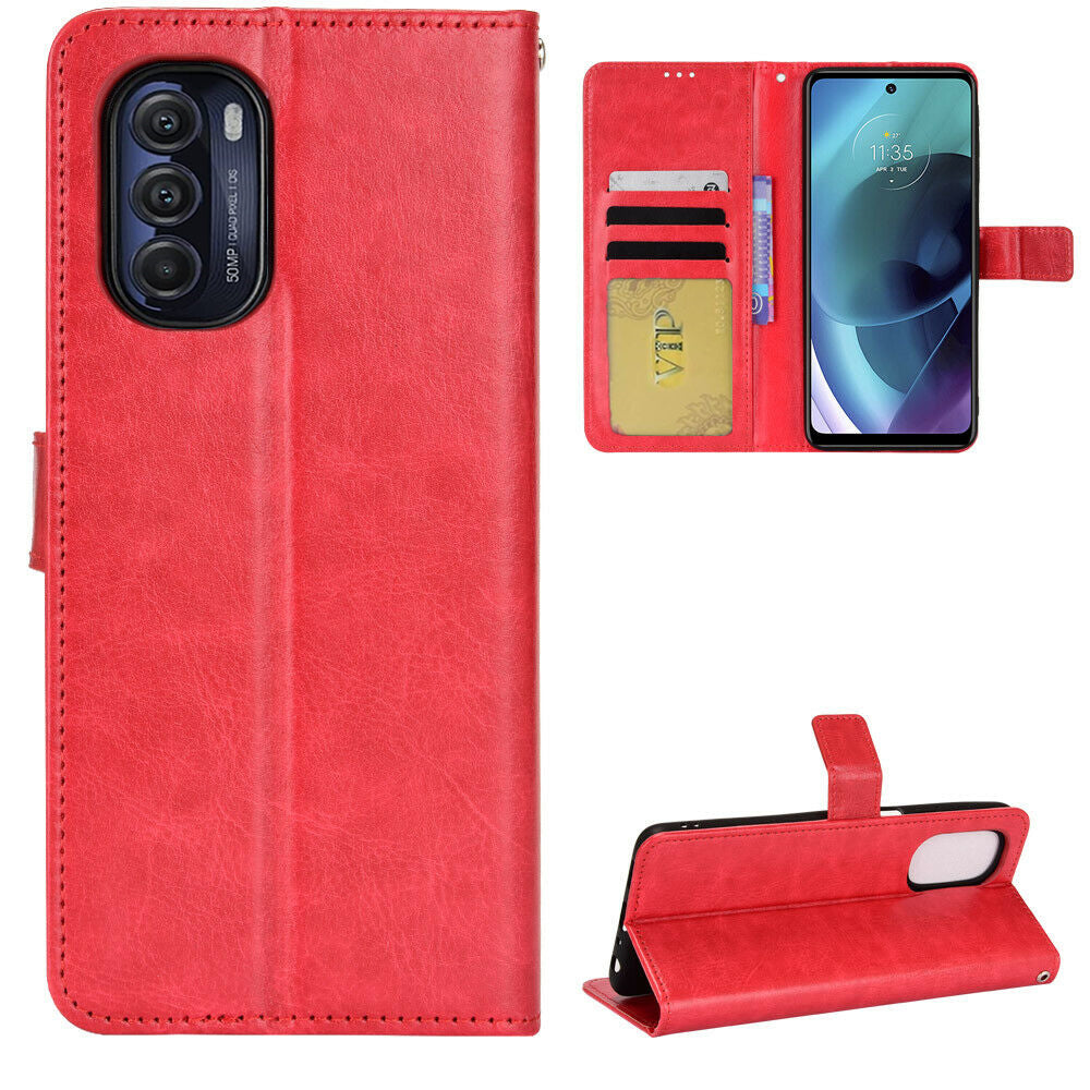 Étui portefeuille folio en cuir pour Motorola Moto Edge (2022)