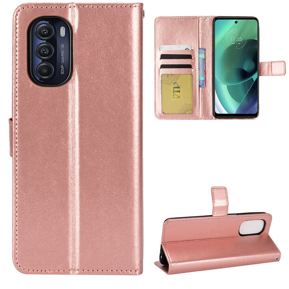 Étui portefeuille folio en cuir pour Motorola Moto Edge (2022)