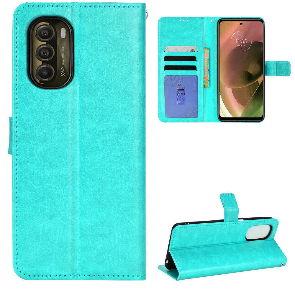 Étui portefeuille folio en cuir pour Motorola Moto Edge (2022)