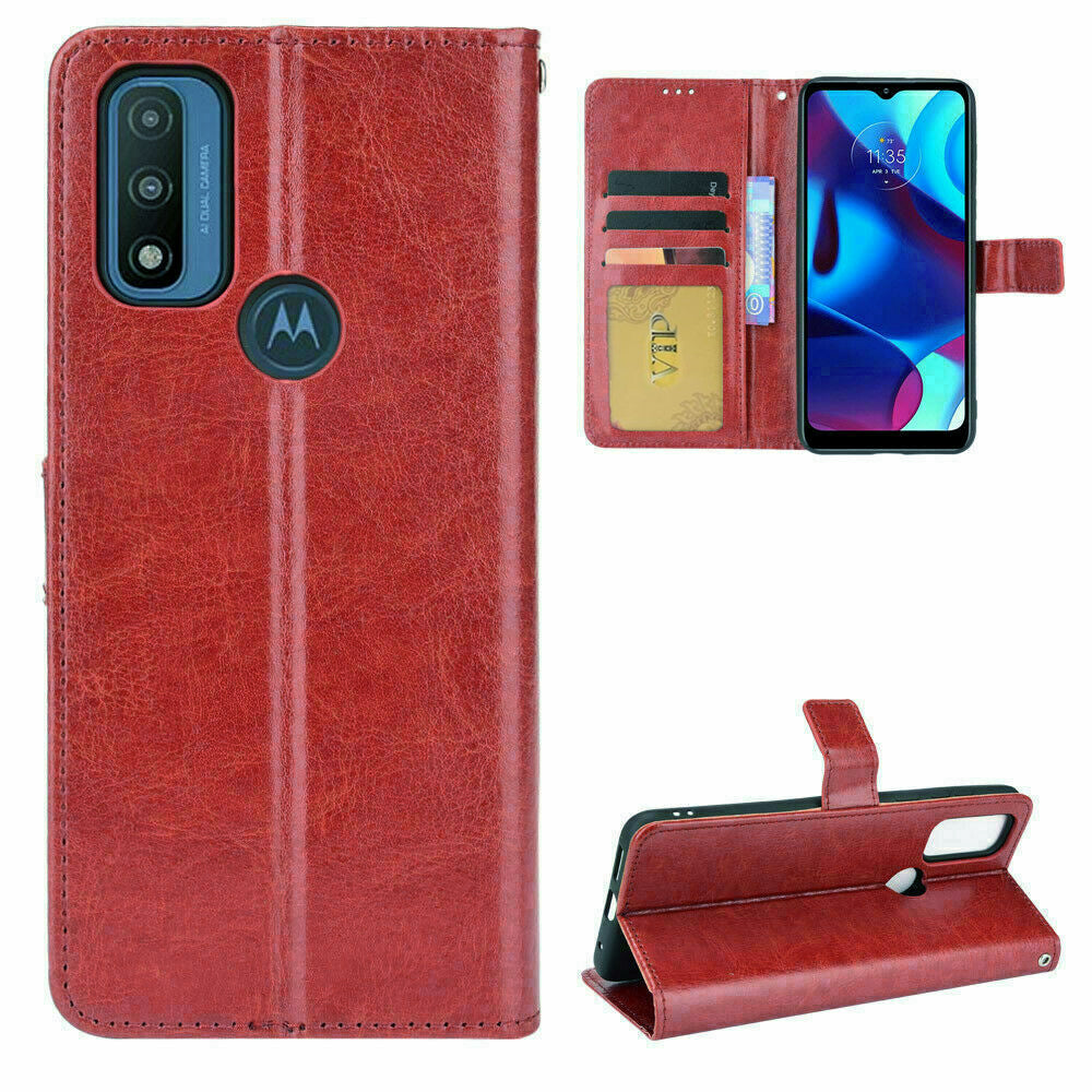 Étui portefeuille Folio en cuir pour Motorola Moto G Pure (2021)